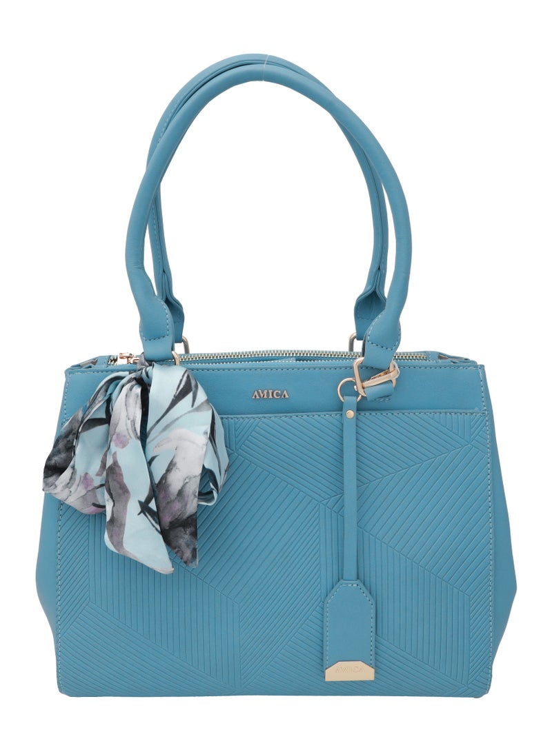Belkis Women's Handbag with Detachable Strap - Blue