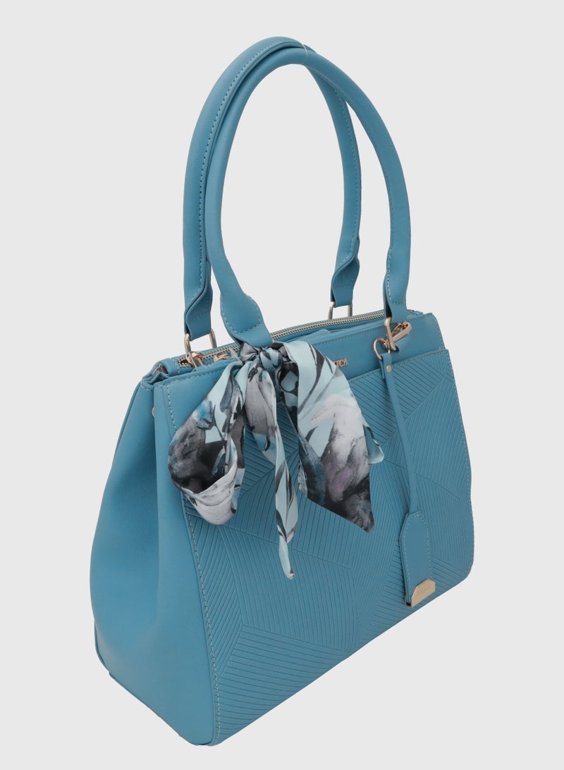 Belkis Women's Handbag with Detachable Strap - Blue
