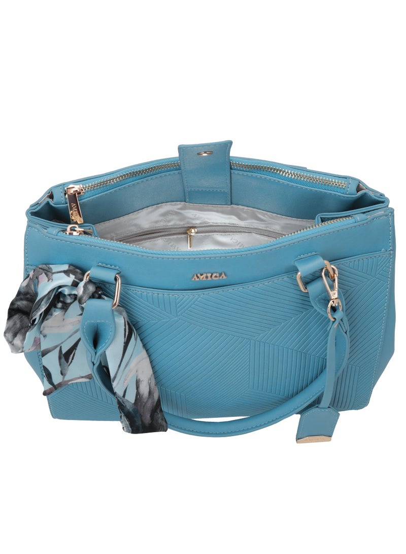 Belkis Women's Handbag with Detachable Strap - Blue