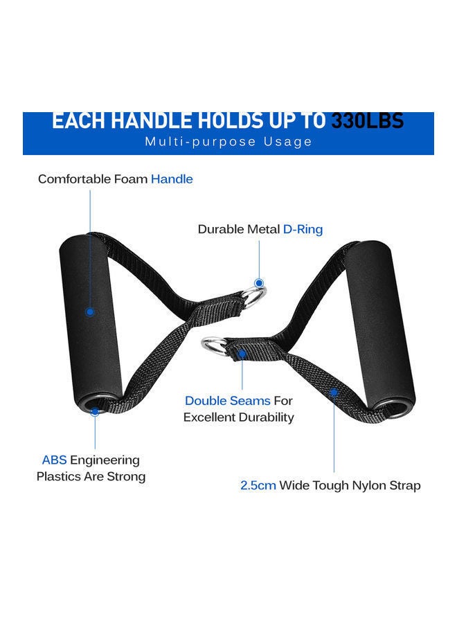 7-Piece Training Pull Down Rope Exercise Handles Carabiner Clips Set