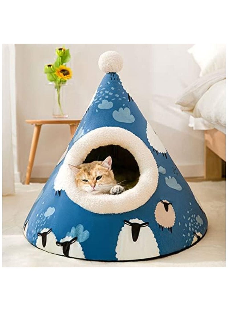 Triangular Yurt Cat House Enclosed Pet Cat House Pet Autumn and Winter House