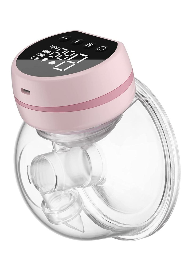 Breast Pump Portable Breast Pump Wearable Breast Pump Hands Free Electric Breast Pump Pink