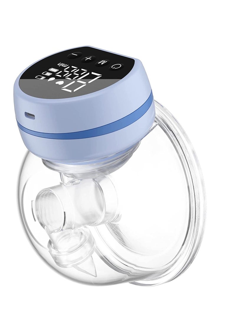 Breast Pump Portable Breast Pump Wearable Breast Pump Hands Free Electric Breast Pump Blue