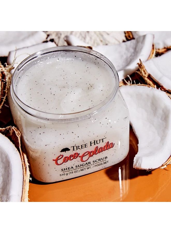 Coco Colada Shea Sugar Scrub, 18 Ounce, Ultra Hydrating & Exfoliating Scrub for Nourishing Essential Body Care