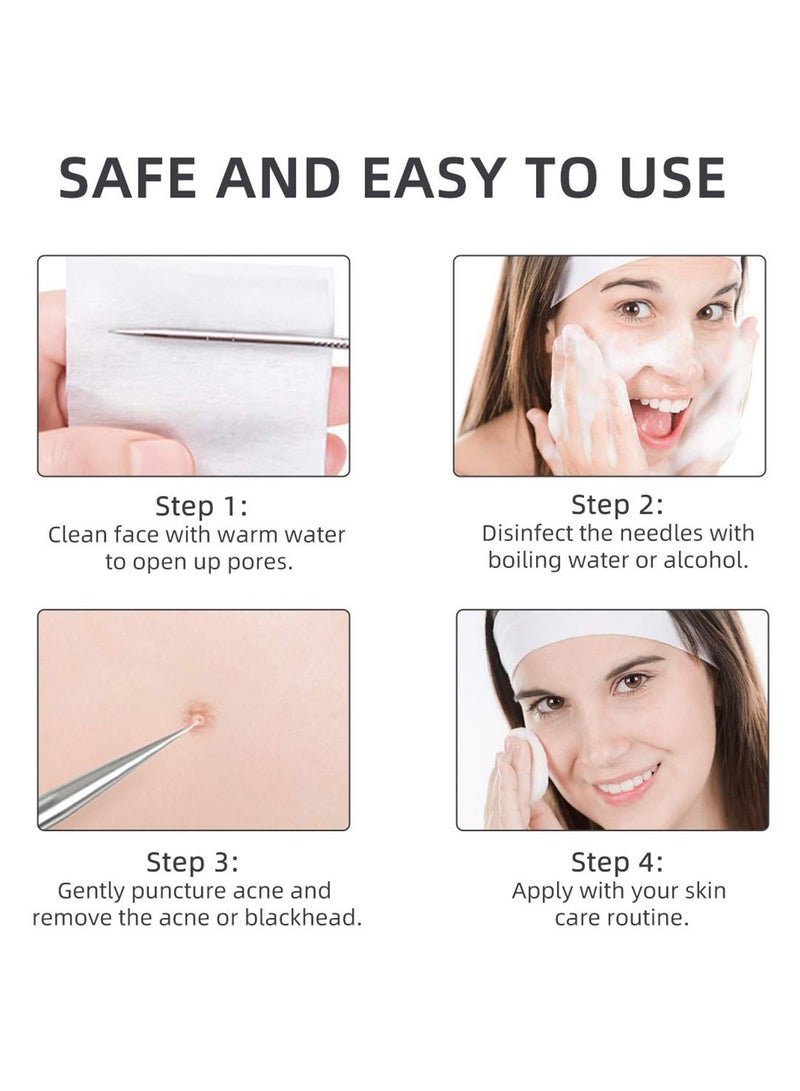 Blackhead Remover Tools 9 Pcs Pimple Popper Tool Kit with Metal Case for Blackheads Forehead