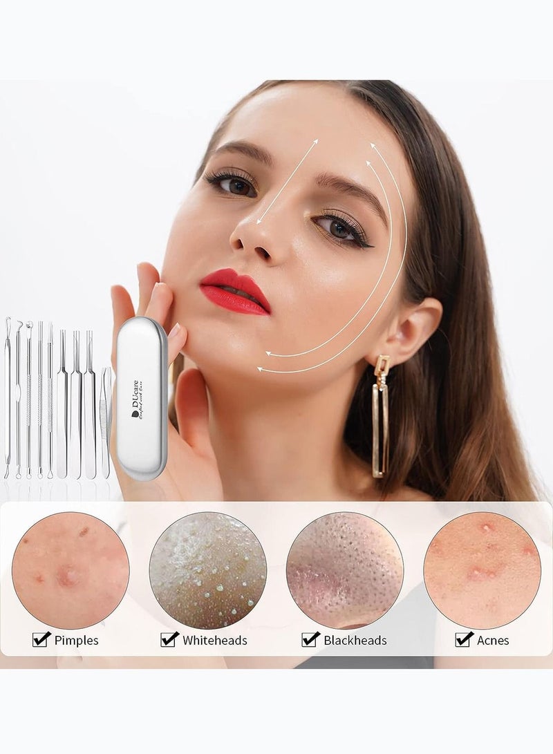 Blackhead Remover Tools 9 Pcs Pimple Popper Tool Kit with Metal Case for Blackheads Forehead