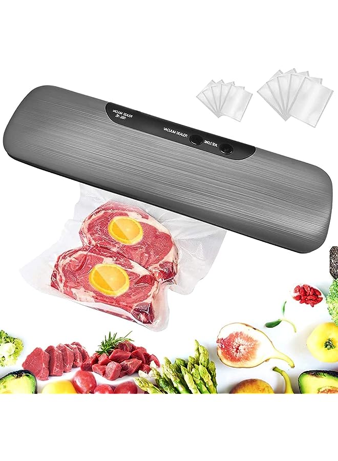 Vacuum Sealer Machine, Automatic Food Sealer With 10 Vacuum Bags, Automatic Food Saver Machine Air Sealing System For Food Preservation, 60 Kpa Quick Suction For Food Storage