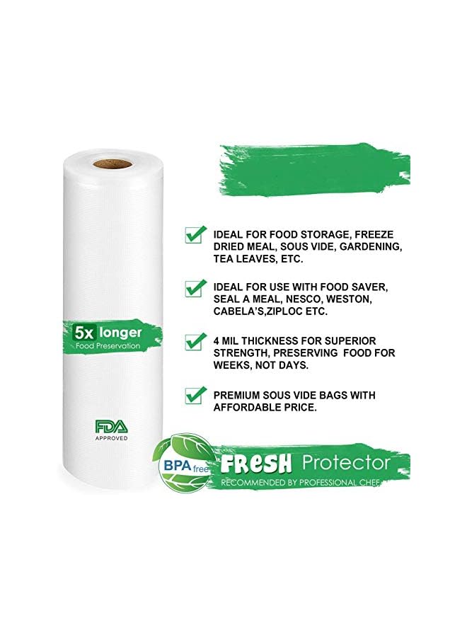 Sealer Rolls 28Cm X 15Meter.Commercial Grade Food Saver Bags Rolls.Work With Foodsaver. Perfect For Sous Vide.Bpa Free