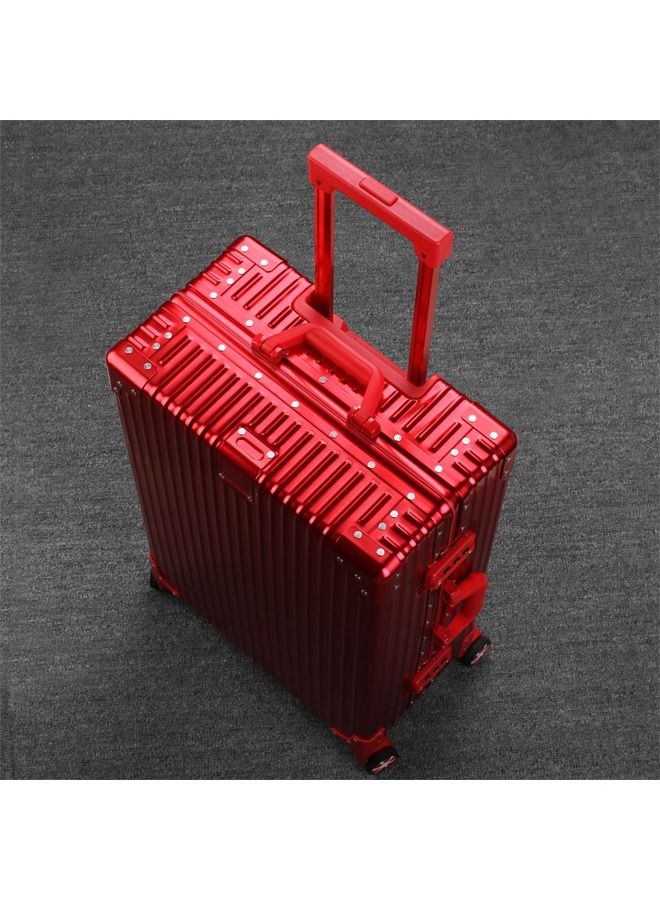 Set of 2 Hardcase Travel Suitcase Al-Mg Alloy Luggage Trolley With 4 Spinner Wheel 29 Inch And 20 Inch