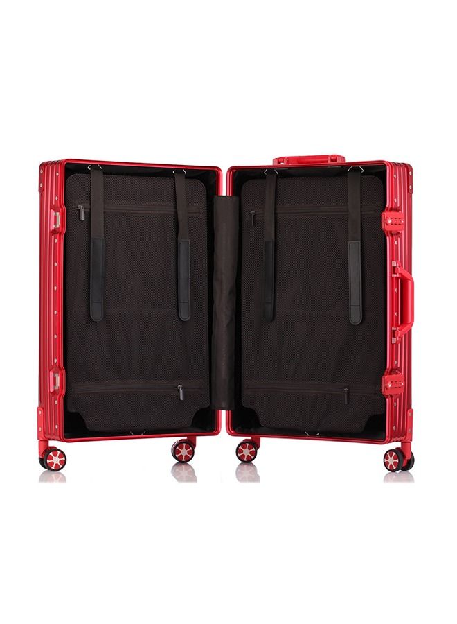 Set of 2 Hardcase Travel Suitcase Al-Mg Alloy Luggage Trolley With 4 Spinner Wheel 29 Inch And 20 Inch