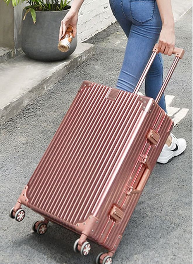 Set of 2 Hardcase Travel Suitcase Al-Mg Alloy Luggage Trolley With 4 Spinner Wheel 29 Inch And 20 Inch