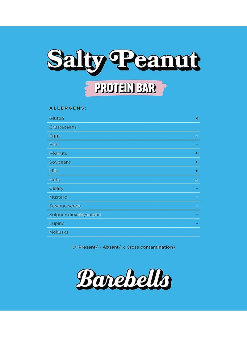 Barebells Salty Peanut Protein Bar, High Protein and Low Carb Bar, 12 x 55g