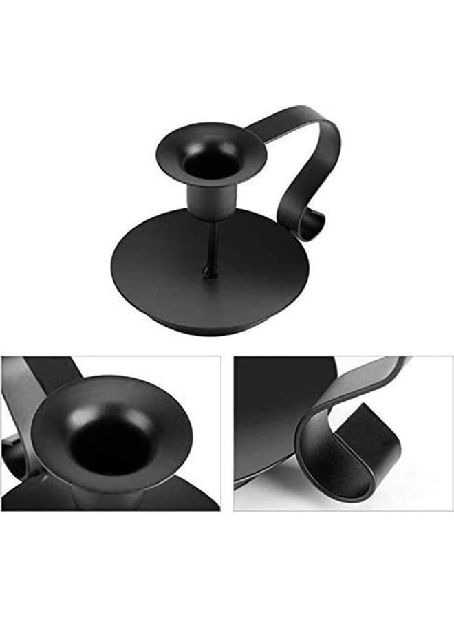 3-Piece Candle Holder Set Black 11.2x7.5cm
