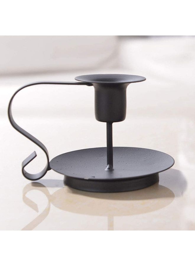 3-Piece Candle Holder Set Black 11.2x7.5cm
