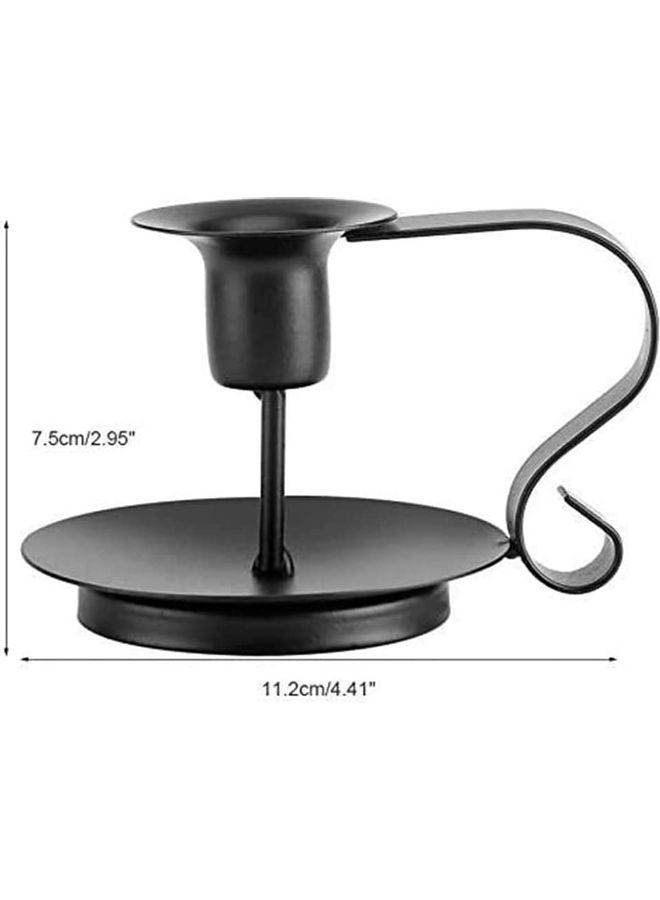 3-Piece Candle Holder Set Black 11.2x7.5cm