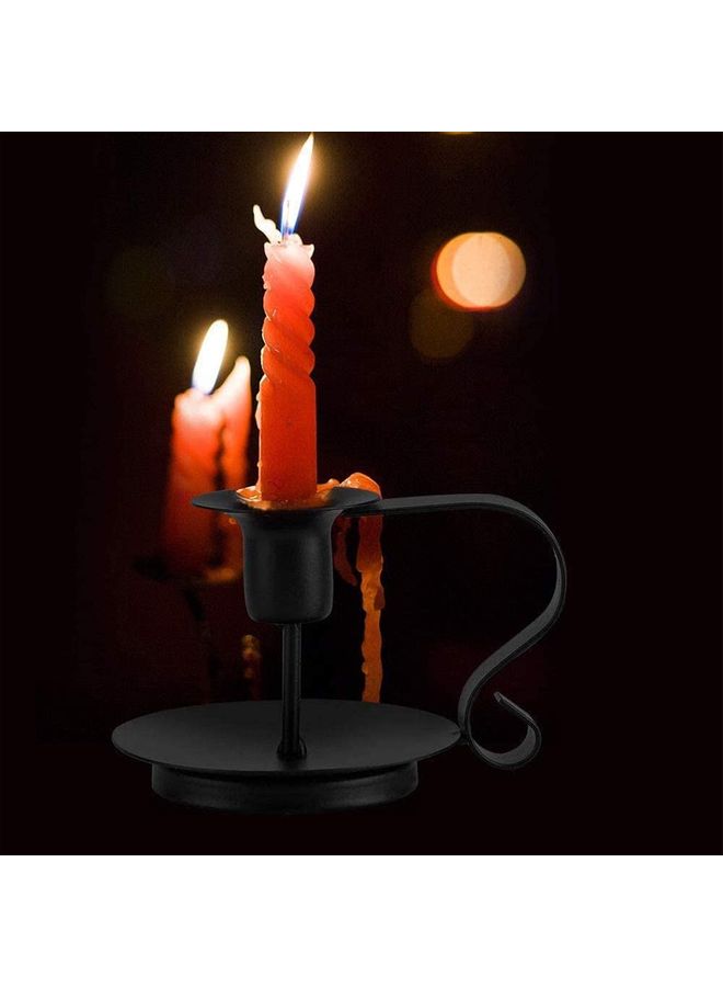 3-Piece Candle Holder Set Black 11.2x7.5cm