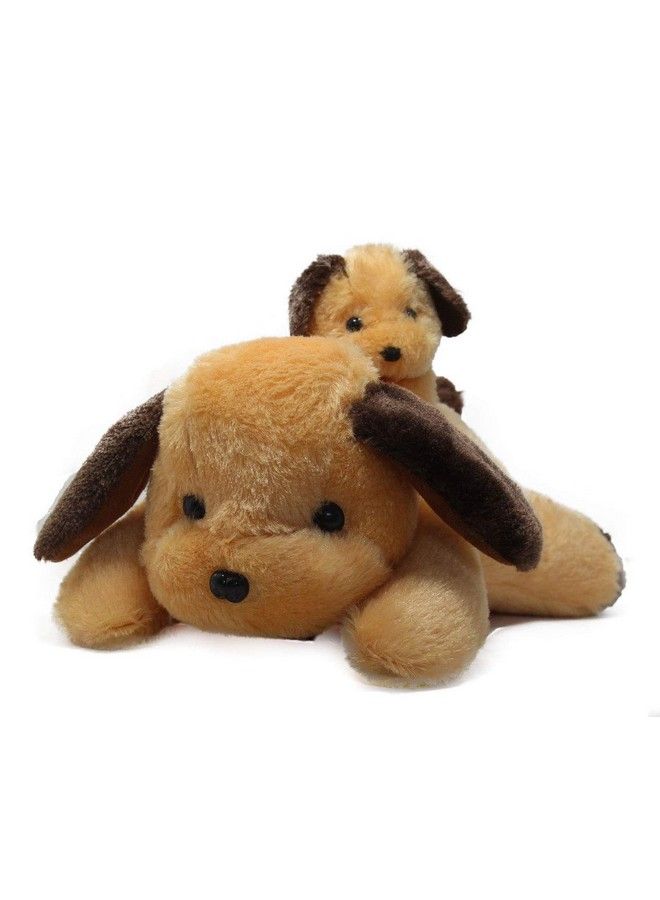 Adroable Lying Dog With Baby Stuffed Soft Plush Animal Toy For Kids Baby Boys & Girls Birthday Gifts (Size: 40 Cm Color: Brown)