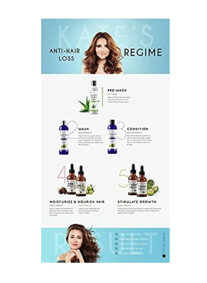 Kate Blanc Cosmetics Castor Oil Organic (2oz), 100% Pure, Cold Pressed, Hexane Free. Stimulate Growth for Hair, Eyelashes, Eyebrows. Hair Treatment Starter Kit & Skin Moisturizer