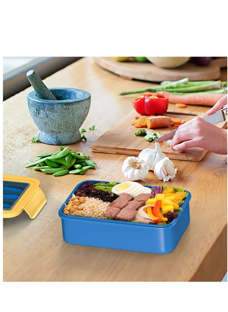 Children's Lunch Box, 1400 ml Adult Lunch Box, with Cutlery and Salad Dressing Container, Leak-proof Meal Prep Container