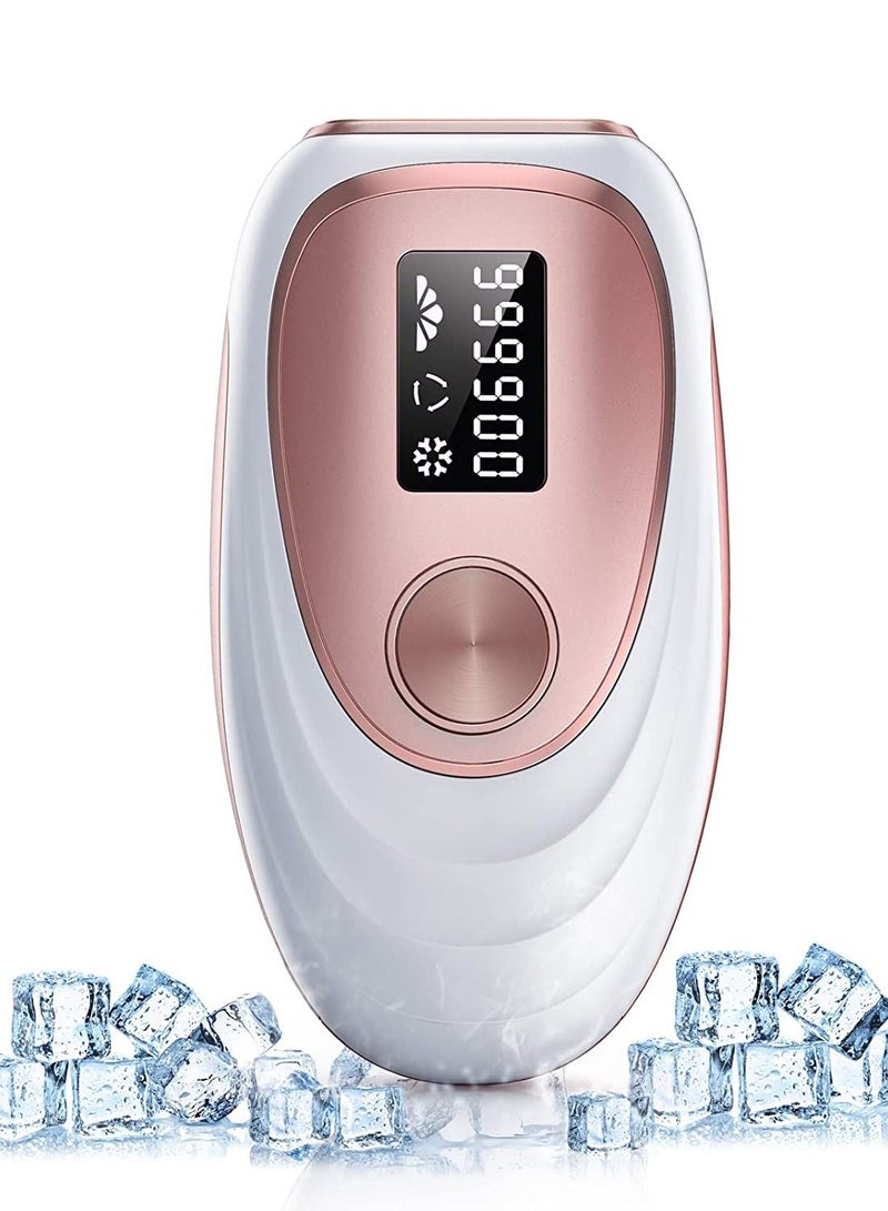 IPL Hair Removal Device, Ice Cooling Function for Painless Hair Removal with 999,900 Flashes, Auto and Manual Mode