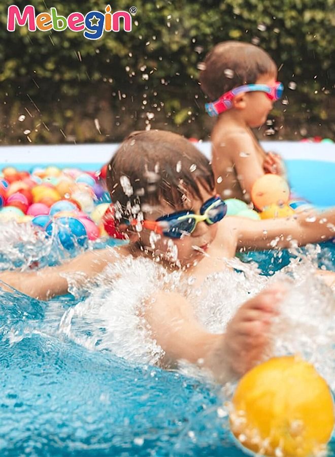210*135*60cm Rectangle Shape Inflatable Swimming Pool, Thickened Paddling Pool with Inflatable Safety Bubble Bottom, Durable Multifunctional Blow up Pool, Family Lounge Pool, Ideal Choice for Indoor Entertainment and Outdoor Activities