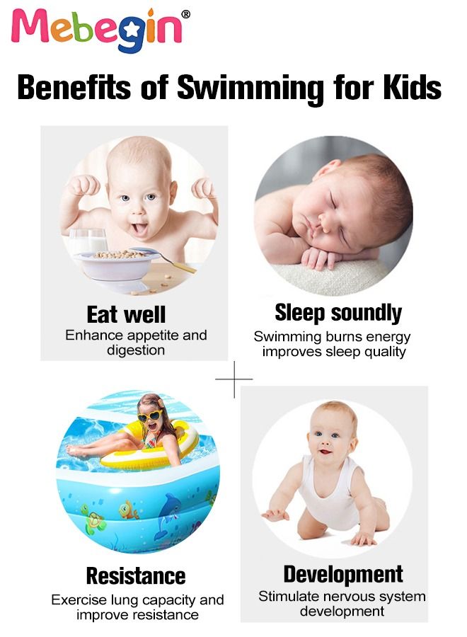 130*90*48cm Rectangle Shape Inflatable Swimming Pool with Marine Animal Print, Thickened Swimming Pool, Paddling Pool with Inflatable Safety Bubble Bottom, Durable Multifunctional Blow up Pool, Family Lounge Pool, Ideal Choice for Indoor Entertainment and Outdoor Activities