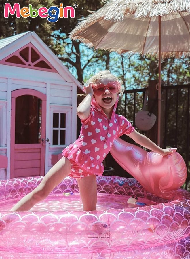 Kids Inflatable Mermaid Paddling Pool, Safe Inflatable Swimming Pool with Enchanting Mermaid Tail Design, 120cm Diameter, Crafted with High-quality Materials, Suitable for Outdoor, Garden, Backyard and Summer Water Party