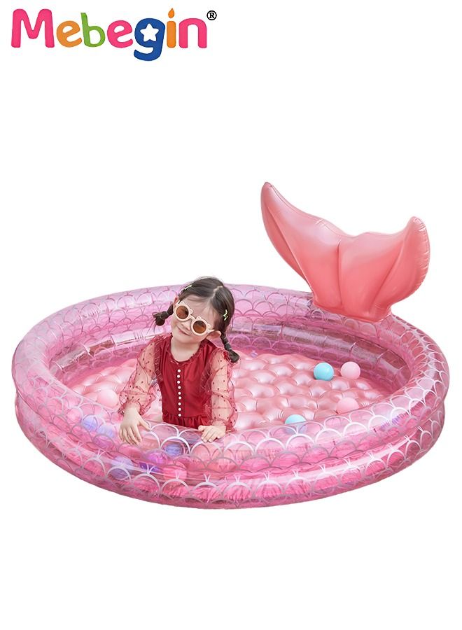 Kids Inflatable Mermaid Paddling Pool, Safe Inflatable Swimming Pool with Enchanting Mermaid Tail Design, 120cm Diameter, Crafted with High-quality Materials, Suitable for Outdoor, Garden, Backyard and Summer Water Party