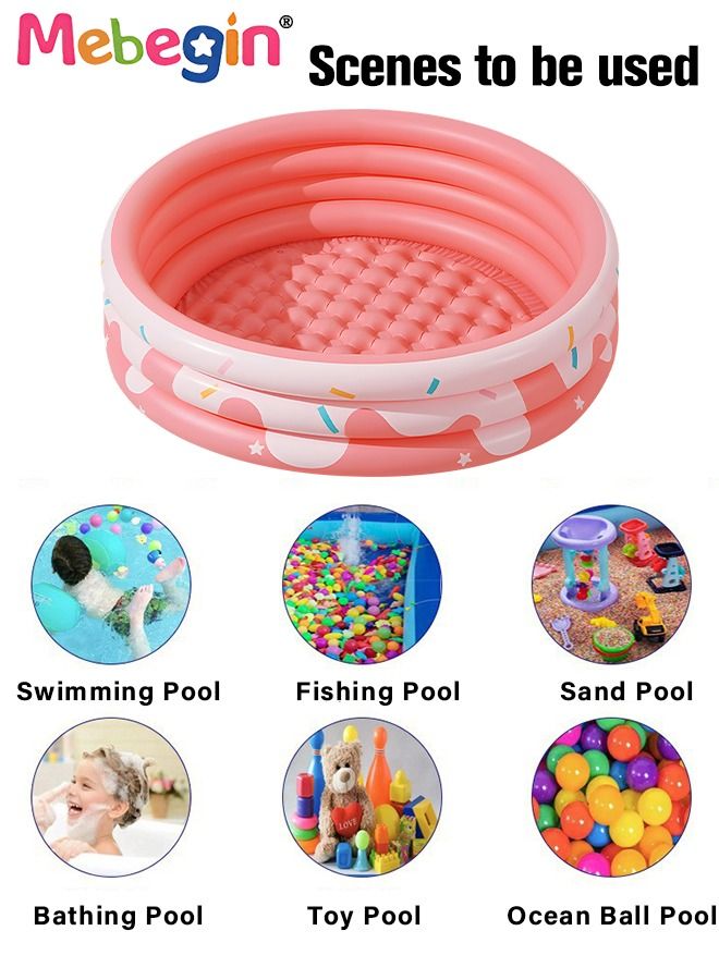 Paddling Pool with Inflatable Safety Bubble Bottom, Round Thickened Swimming Pool for Kids, Inflatable Baby Bath Tub, Durable Multifunctional Blow up Pool, Family Lounge Pool, Ideal Choice for Indoor Entertainment and Outdoor Activities