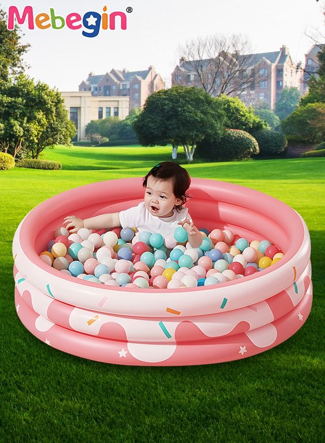 Paddling Pool with Inflatable Safety Bubble Bottom, Round Thickened Swimming Pool for Kids, Inflatable Baby Bath Tub, Durable Multifunctional Blow up Pool, Family Lounge Pool, Ideal Choice for Indoor Entertainment and Outdoor Activities