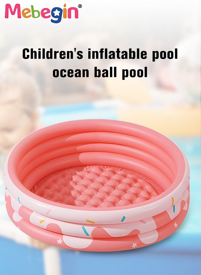Paddling Pool with Inflatable Safety Bubble Bottom, Round Thickened Swimming Pool for Kids, Inflatable Baby Bath Tub, Durable Multifunctional Blow up Pool, Family Lounge Pool, Ideal Choice for Indoor Entertainment and Outdoor Activities