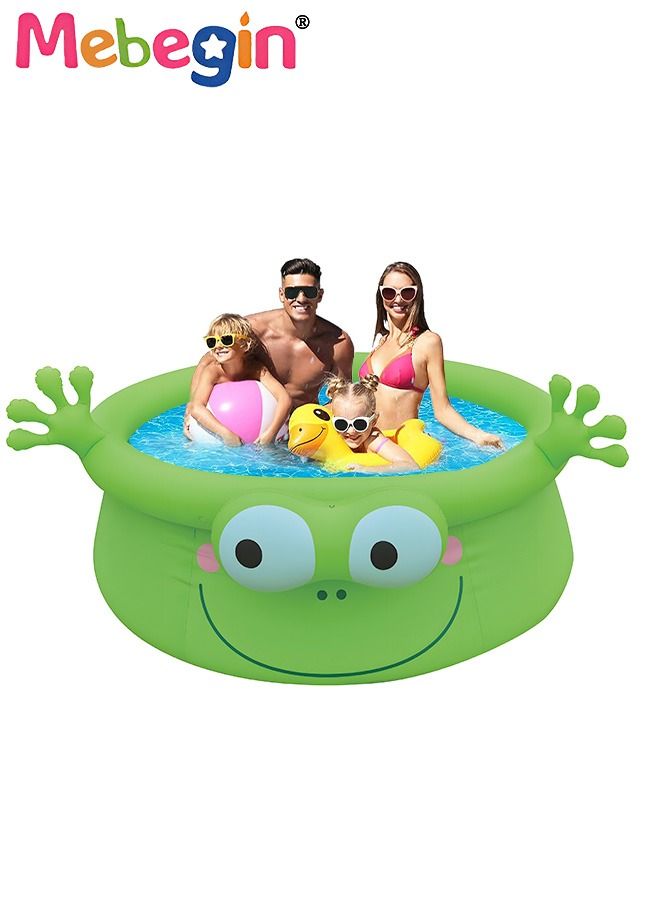175*62cm Frog Shape Inflatable Swimming Pool, Thickened Inflatable Lounge Pool Ball Pit, Cool Summer Swimming Pool Game, Suitatble for Family Use, Outdoor, Garden, Backyard and Summer Water Party