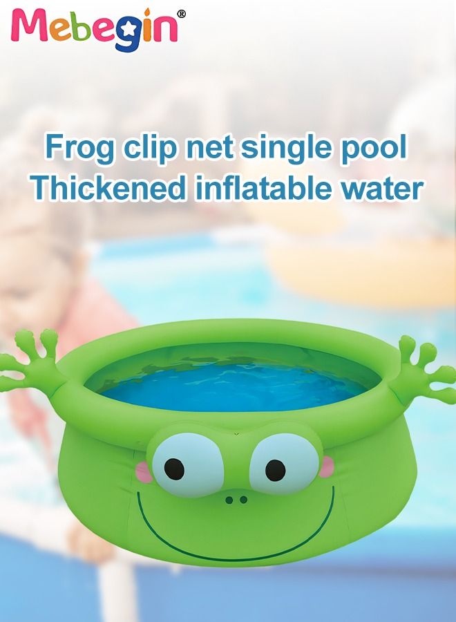 175*62cm Frog Shape Inflatable Swimming Pool, Thickened Inflatable Lounge Pool Ball Pit, Cool Summer Swimming Pool Game, Suitatble for Family Use, Outdoor, Garden, Backyard and Summer Water Party