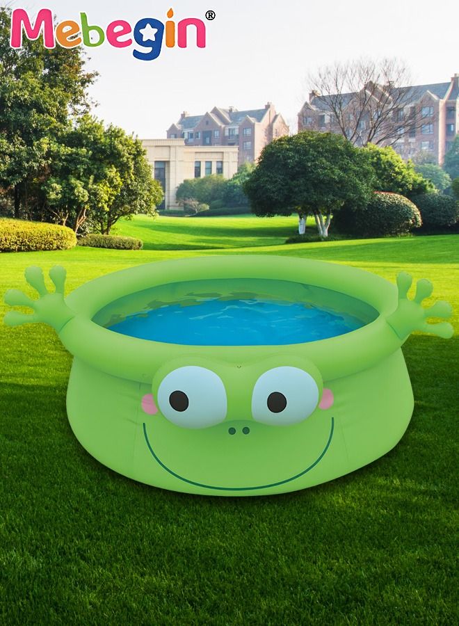 175*62cm Frog Shape Inflatable Swimming Pool, Thickened Inflatable Lounge Pool Ball Pit, Cool Summer Swimming Pool Game, Suitatble for Family Use, Outdoor, Garden, Backyard and Summer Water Party