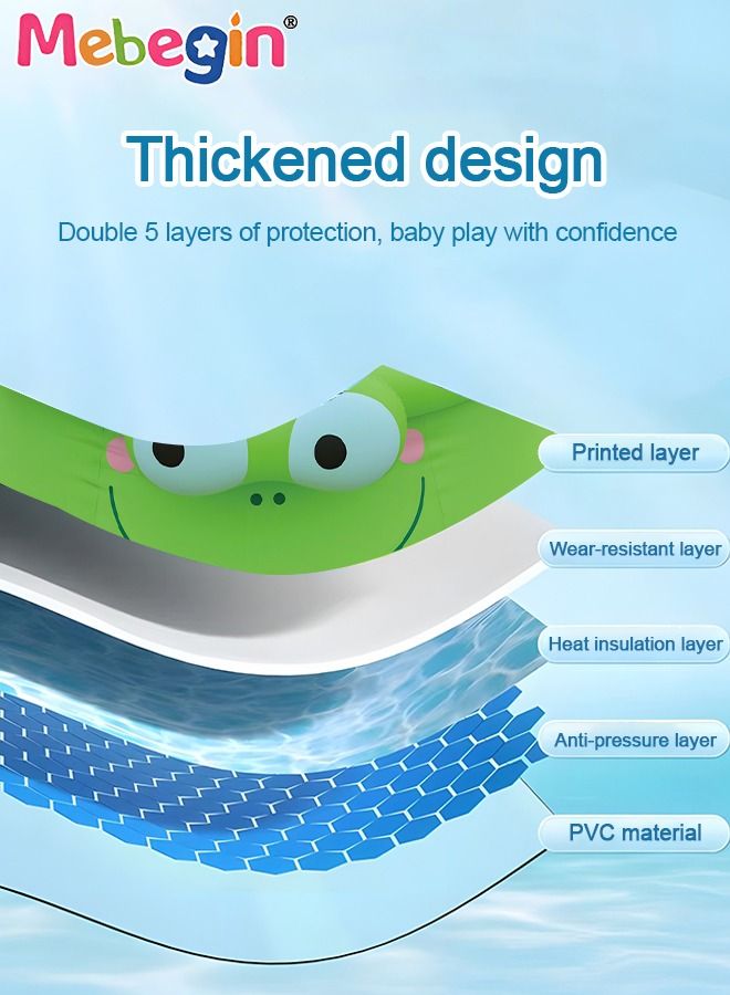 175*62cm Frog Shape Inflatable Swimming Pool, Thickened Inflatable Lounge Pool Ball Pit, Cool Summer Swimming Pool Game, Suitatble for Family Use, Outdoor, Garden, Backyard and Summer Water Party