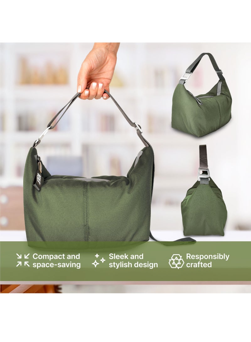Reusable Insulated Lunch Bag for Men and Women - 6.5L, Forest Green