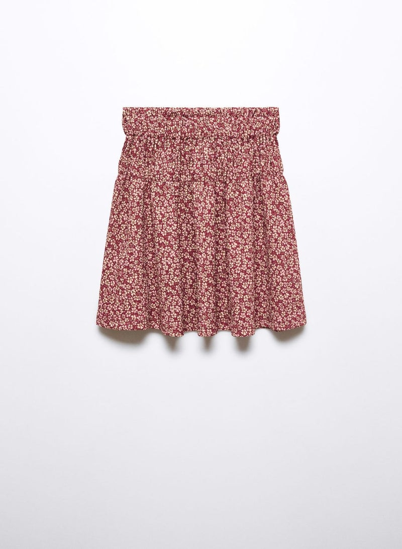 Kids Floral Print Skirt