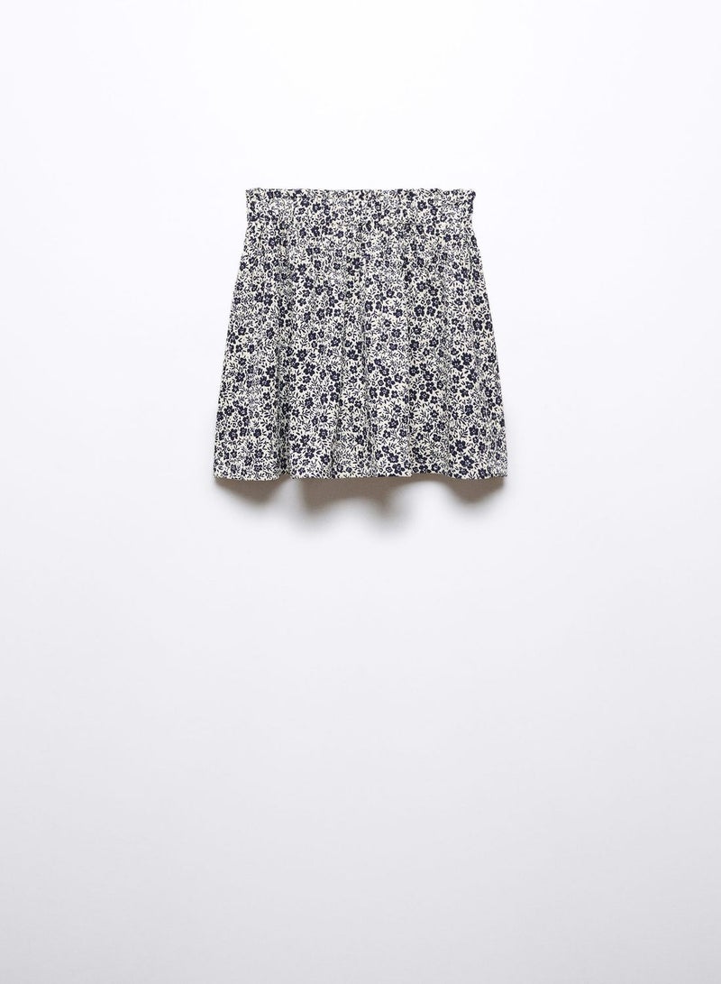 Kids Floral Print Midi Skirt