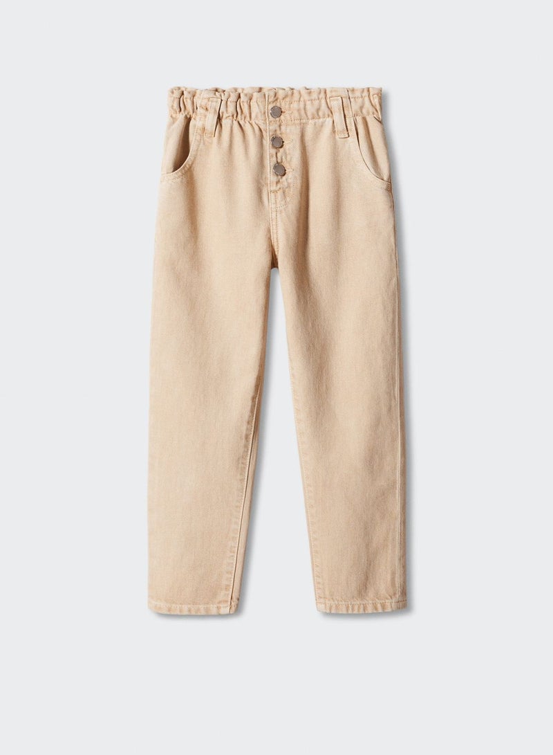 Kids Straight Fit Paper Bag Jeans