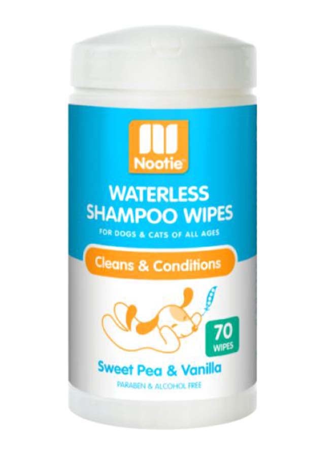 70-Count Sweet Pea And Vanilla Waterless Shampoo Wipes White