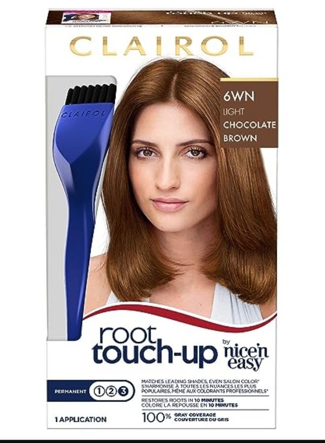 Clairol Root Touch-Up by Nice'n Easy Permanent Hair Dye, 6WN Light Chocolate Brown Hair Color
