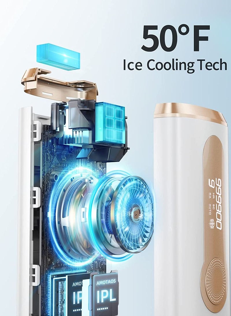 Laser Hair Removal Devices with Cooling System , 3-in-1 At-Home Permanent Hair Removal Device 9 Levels Upgrade 999900 Flashes for Face Armpit Arm Bikini Line Leg Whole Body