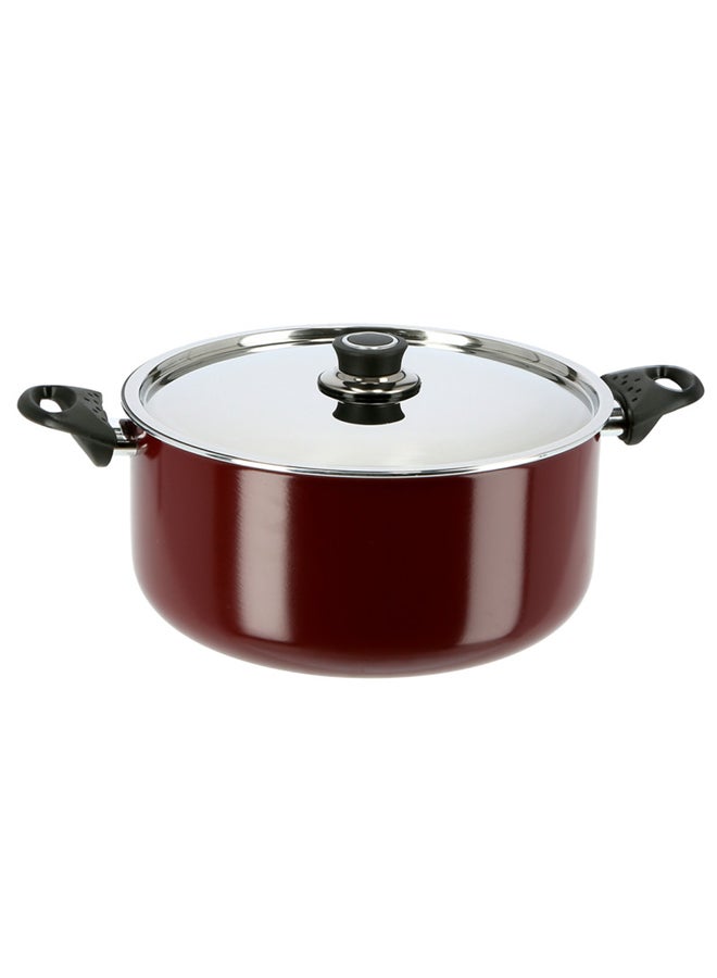 Cooking Pot Red/Silver/Black 30cm