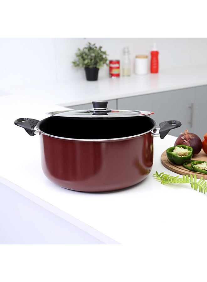 Cooking Pot Red/Silver/Black 30cm