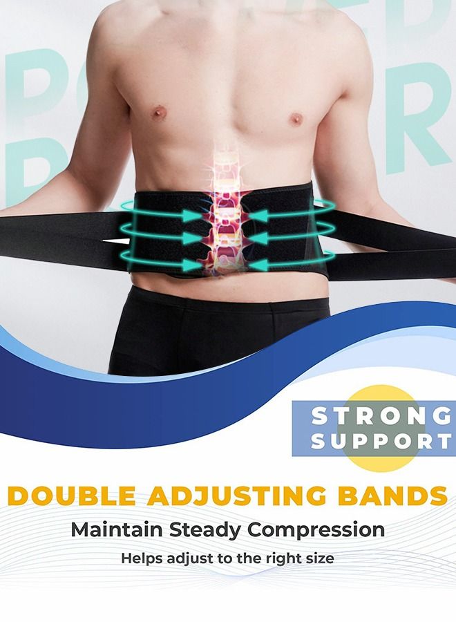 Back Brace for Lower Back Pain Relief with 11 Metal Plates Supports, Adjustable Back Support Belt for Weight lifting, Sports, Gym, Work, Back Pain Relief,Scoliosis - Large