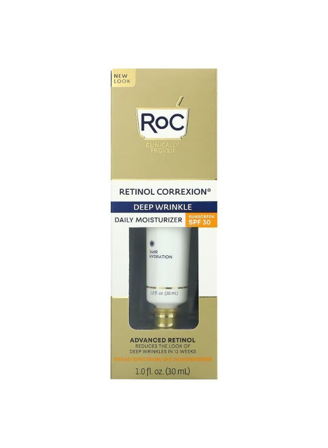 RoC, Retinol Correxion, Deep Wrinkle Daily Moisturizer, SPF 30, 1 fl oz (30 ml)