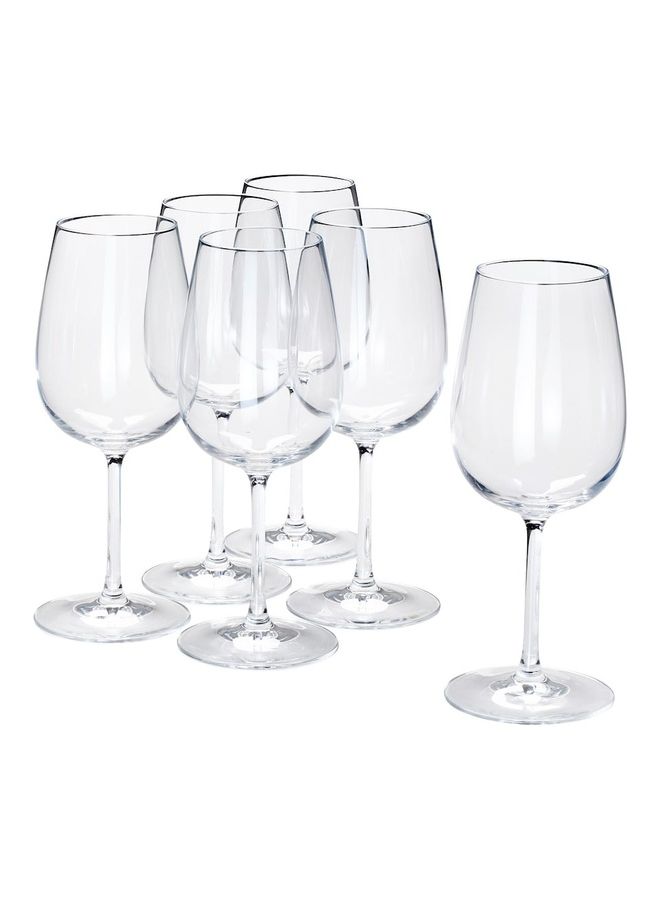 6-Piece Water and Juice Glass Set Clear 490ml