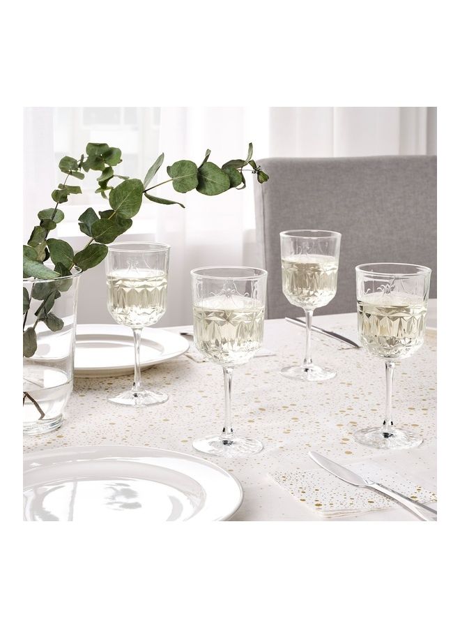 4-Piece Patterned Glasses Clear 270ml