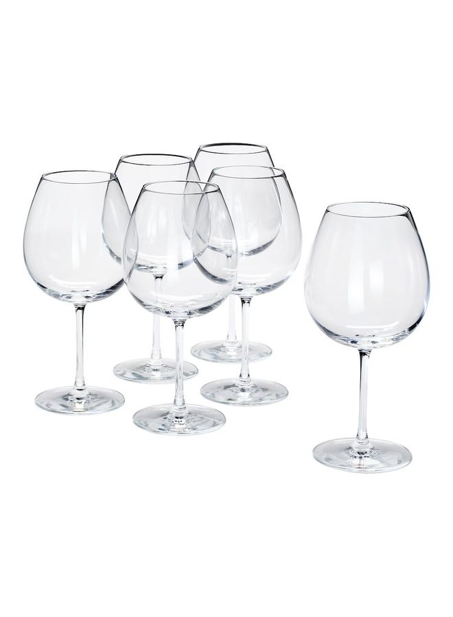 6-Piece Water and Juice Glass Set Clear 670ml