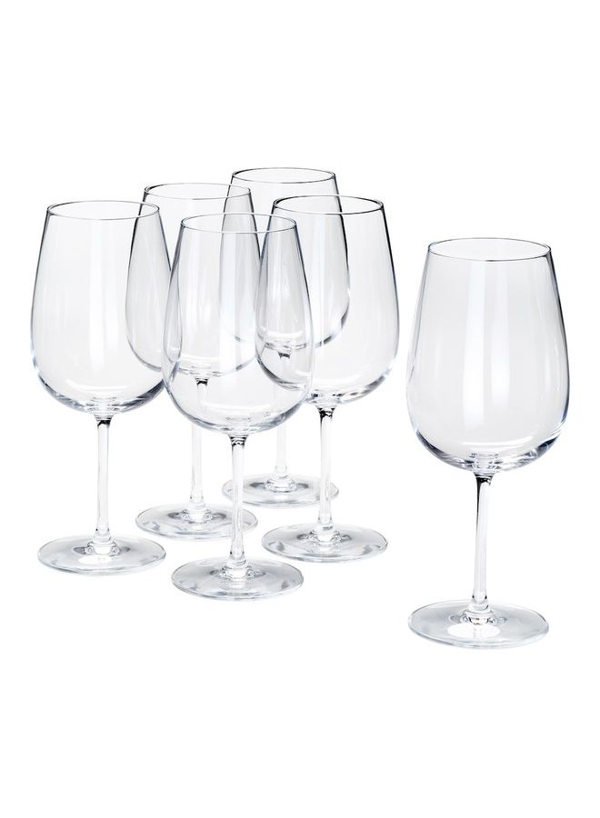 6-Piece Water and Juice Glass Set Clear 680ml